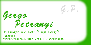 gergo petranyi business card